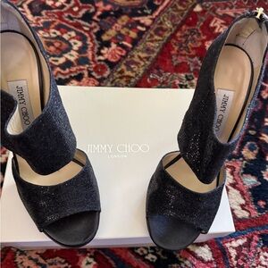 Jimmy Choo Glitter Black Heels